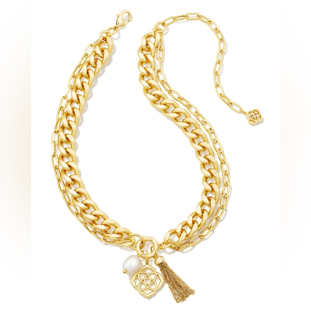 Kendra Scott Everleigh Gold Chain Necklace in Freshwater Pearl